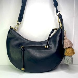 Anthropologie Urban Originals Vegan Leather Crescent Charm Crossbody Bag